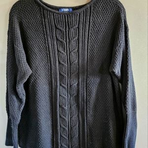 Chaps Black Cableknit Sweater XXL